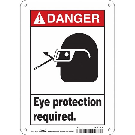 Condor Safety Sign, 10 in Height, 7 in Width, Aluminum, Horizontal Rectangle, English, 466X98 466X98