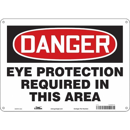 Condor Safety Sign, 10 in Height, 14 in Width, Aluminum, Horizontal Rectangle, English, 466X74 466X74