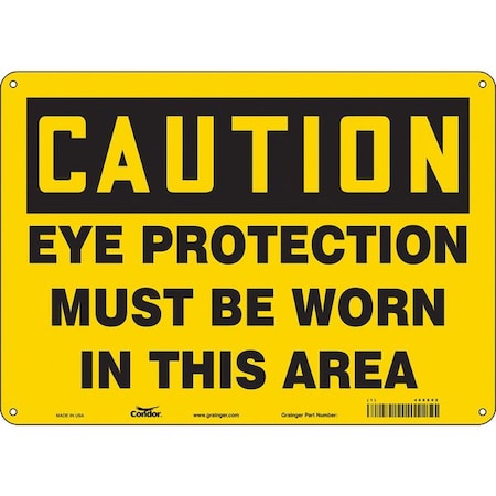 Condor Safety Sign, 10 in Height, 14 in Width, Polyethylene, Horizontal Rectangle, English, 466X02 466X02