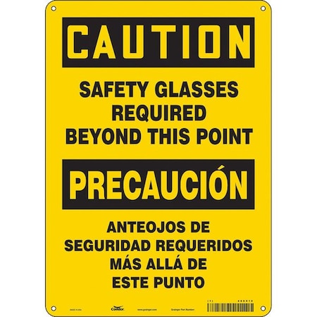 Condor Safety Sign, 14 in Height, 10 in Width, Aluminum, Vertical Rectangle, English, Spanish, 466X12 466X12