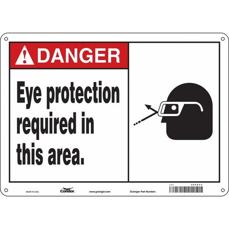 Condor Safety Sign, 10 in Height, 14 in Width, Aluminum, Horizontal Rectangle, English, 466X24 466X24