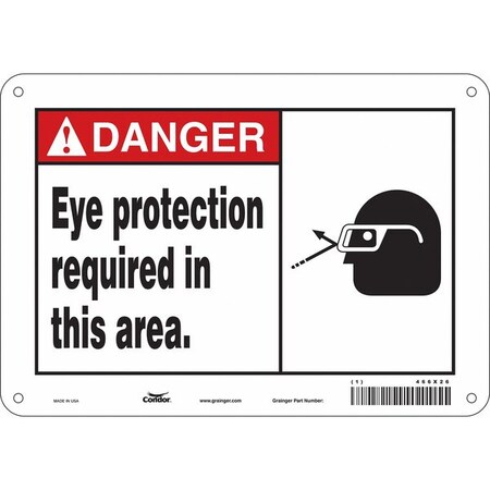 Condor Safety Sign, 7 in Height, 10 in Width, Polyethylene, Vertical Rectangle, English, 466X26 466X26