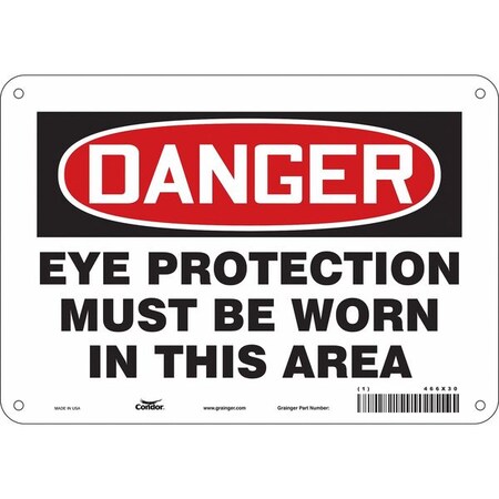 Condor Safety Sign, 7 in Height, 10 in Width, Aluminum, Vertical Rectangle, English, 466X30 466X30