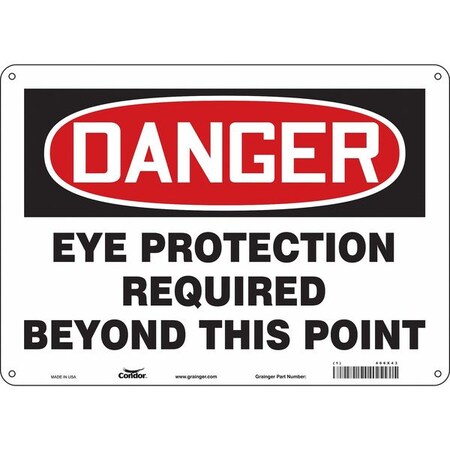 Condor Safety Sign, 10 in Height, 14 in Width, Aluminum, Horizontal Rectangle, English, 466X43 466X43
