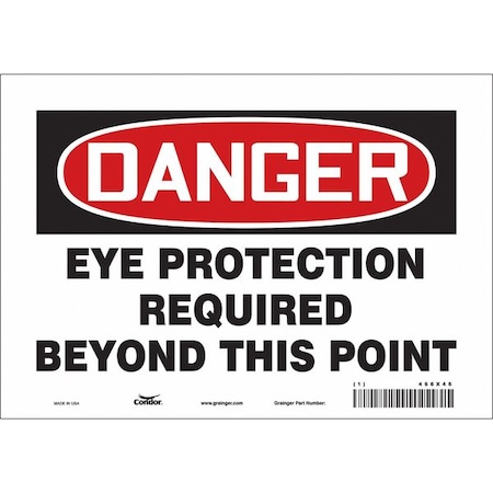 Condor Safety Sign, 7 in Height, 10 in Width, Vinyl, Vertical Rectangle, English, 466X46 466X46