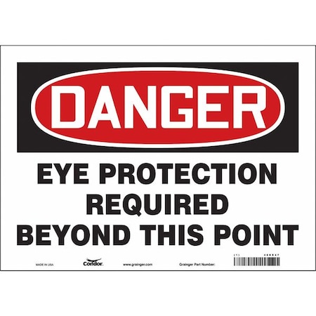 Condor Safety Sign, 10 in Height, 14 in Width, Vinyl, Horizontal Rectangle, English, 466X47 466X47