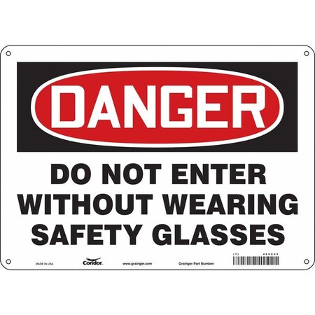 Condor Safety Sign, 10 in Height, 14 in Width, Aluminum, Horizontal Rectangle, English, 466X49 466X49