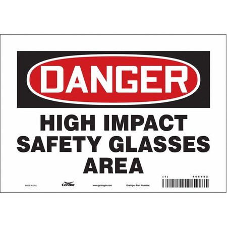 Condor Safety Sign, 7 in Height, 10 in Width, Vinyl, Vertical Rectangle, English, 466Y82 466Y82