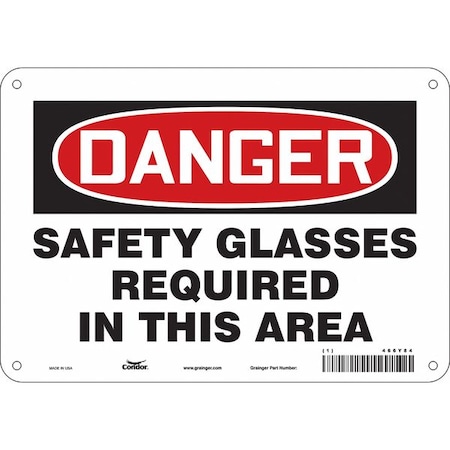 Condor Safety Sign, 7 in Height, 10 in Width, Aluminum, Vertical Rectangle, English, 466Y84 466Y84