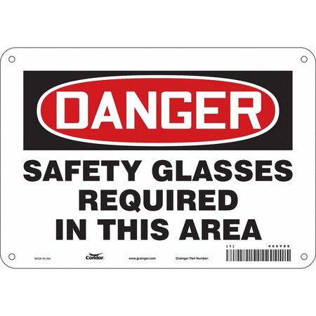 Condor Safety Sign, 7 in Height, 10 in Width, Polyethylene, Vertical Rectangle, English, 466Y88 466Y88