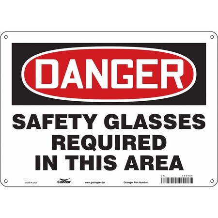 Condor Safety Sign, 10 in Height, 14 in Width, Polyethylene, Horizontal Rectangle, English, 466Y89 466Y89