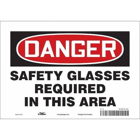 Condor Safety Sign, 7 in Height, 10 in Width, Vinyl, Vertical Rectangle, English, 466Y92 466Y92