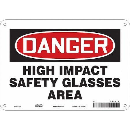 Condor Safety Sign, 7 in Height, 10 in Width, Aluminum, Vertical Rectangle, English, 466Y78 466Y78
