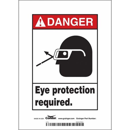 Condor Safety Sign, 5" W, 7" H, 0.004" Thickness, 466Y04 466Y04