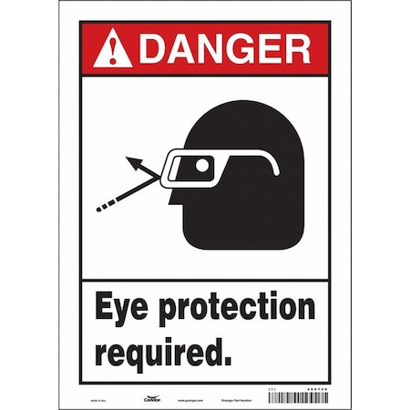 Condor Safety Sign, 14 in Height, 10 in Width, Vinyl, Vertical Rectangle, English, 466Y06 466Y06