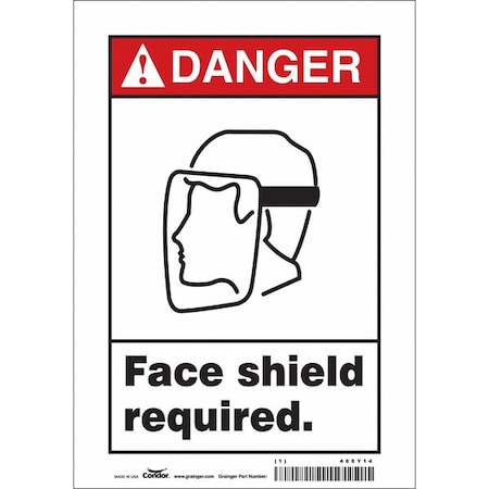 Condor Safety Sign, 10 in Height, 7 in Width, Vinyl, Horizontal Rectangle, English, 466Y14 466Y14