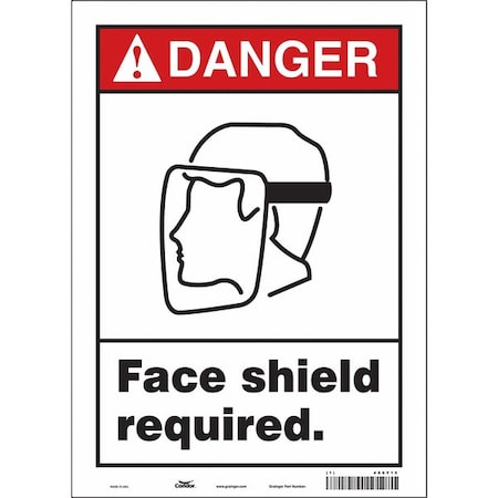 Condor Safety Sign, 14 in Height, 10 in Width, Vinyl, Vertical Rectangle, English, 466Y15 466Y15