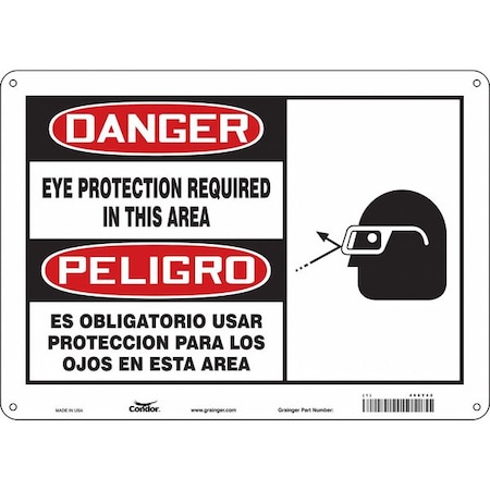 Condor Safety Sign, 14" W, 10" H, 0.032" Thickness, 466Y42 466Y42