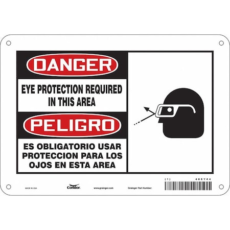Condor Safety Sign, 10" W, 7" H, 0.055" Thickness, 466Y44 466Y44