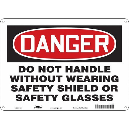 Condor Safety Sign, 10 in Height, 14 in Width, Polyethylene, Horizontal Rectangle, English, 466Y63 466Y63