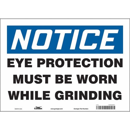 Condor Safety Sign, 10 in Height, 14 in Width, Vinyl, Horizontal Rectangle, English, 466Z81 466Z81