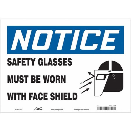 Condor Safety Sign, 10 in Height, 14 in Width, Vinyl, Horizontal Rectangle, English, 466Z99 466Z99