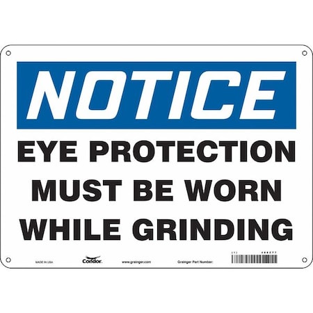 Condor Safety Sign, 10 in Height, 14 in Width, Aluminum, Horizontal Rectangle, English, 466Z77 466Z77
