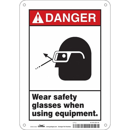 Condor Safety Sign, 10 in Height, 7 in Width, Vinyl, Horizontal Rectangle, English, 466Z04 466Z04