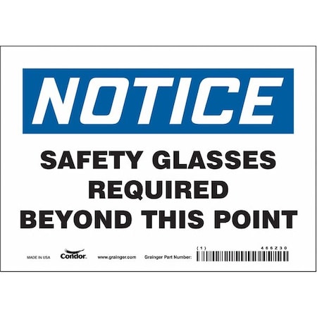 Condor Safety Sign, 5 in Height, 7 in Width, Vinyl, Horizontal Rectangle, English, 466Z30 466Z30