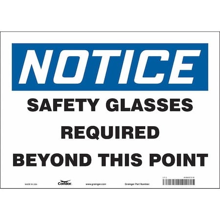 Condor Safety Sign, 10 in Height, 14 in Width, Vinyl, Horizontal Rectangle, English, 466Z32 466Z32