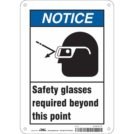 Condor Safety Sign, 10 in Height, 7 in Width, Polyethylene, Horizontal Rectangle, English, 466Z37 466Z37