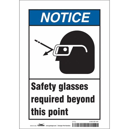 Condor Safety Sign, 10 in Height, 7 in Width, Vinyl, Horizontal Rectangle, English, 466Z40 466Z40