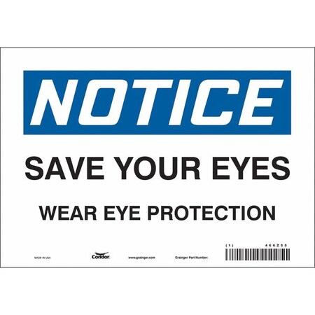 Condor Safety Sign, 7 in Height, 10 in Width, Vinyl, Vertical Rectangle, English, 466Z55 466Z55