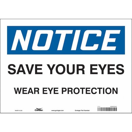 Condor Safety Sign, 10 in Height, 14 in Width, Vinyl, Horizontal Rectangle, English, 466Z56 466Z56