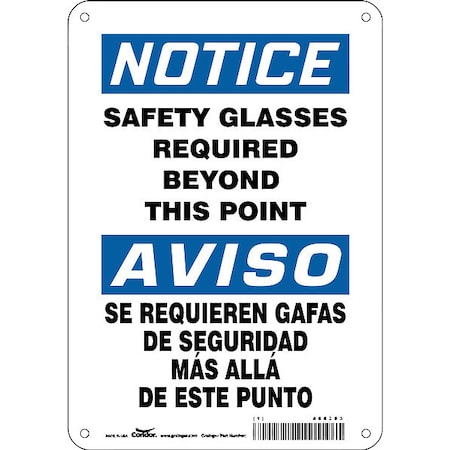 Condor Safety Sign, 10 in Height, 7 in Width, Aluminum, Horizontal Rectangle, English, Spanish, 466Z63 466Z63