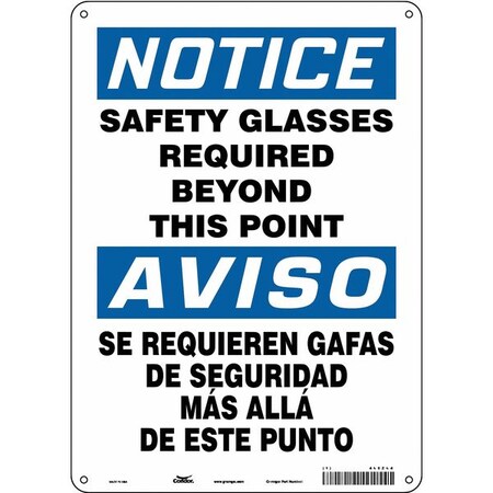 Condor Safety Sign, 14 in Height, 10 in Width, Aluminum, Vertical Rectangle, English, Spanish, 466Z64 466Z64