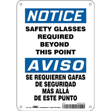 Condor Safety Sign, 7" W, 10" H, 0.055" Thickness, 466Z66 466Z66