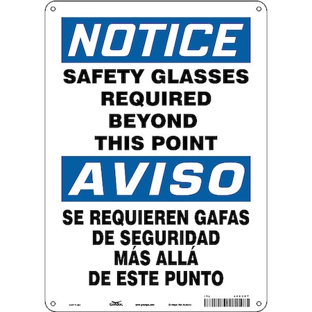 Condor Safety Sign, 14 in Height, 10 in Width, Polyethylene, Vertical Rectangle, English, Spanish, 466Z67 466Z67