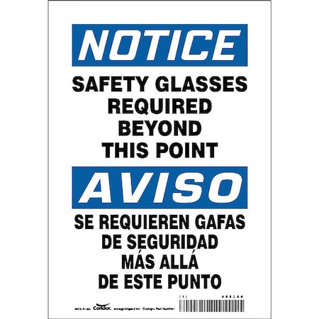 Condor Safety Sign, 7" W, 10" H, 0.004" Thickness, 466Z68 466Z68