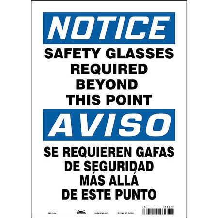 Condor Safety Sign, 10" W, 14" H, 0.004" Thickness, 466Z69 466Z69