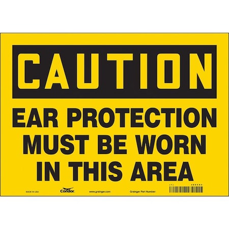 Condor Safety Sign, 10 in Height, 14 in Width, Vinyl, Horizontal Rectangle, English, 466C84 466C84
