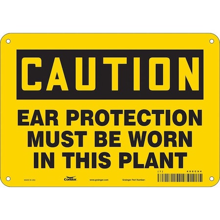 Condor Safety Sign, 7 in Height, 10 in Width, Polyethylene, Vertical Rectangle, English, 466C94 466C94