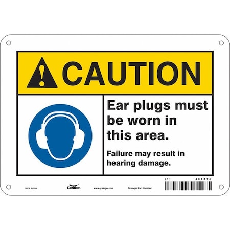 Condor Safety Sign, 7 in Height, 10 in Width, Polyethylene, Vertical Rectangle, English, 466C74 466C74