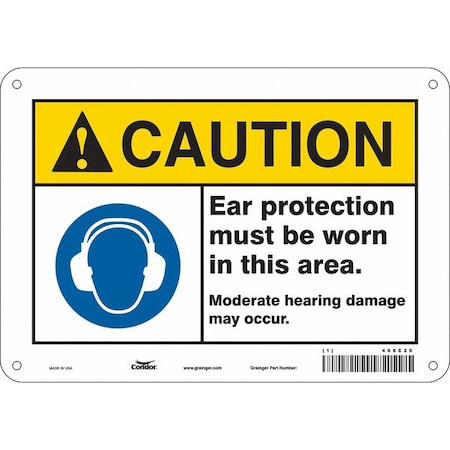 Condor Safety Sign, 7 in Height, 10 in Width, Aluminum, Vertical Rectangle, English, 466C20 466C20