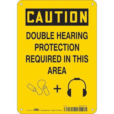 Condor Safety Sign, 10 in Height, 7 in Width, Polyethylene, Horizontal Rectangle, English, 466C37 466C37