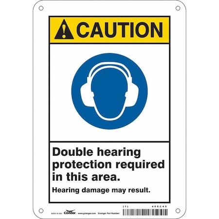 Condor Safety Sign, 10 in Height, 7 in Width, Polyethylene, Horizontal Rectangle, English, 466C45 466C45
