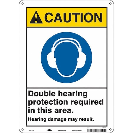 Condor Safety Sign, 14 in Height, 10 in Width, Polyethylene, Vertical Rectangle, English, 466C46 466C46