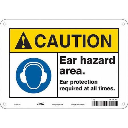 Condor Safety Sign, 7 in Height, 10 in Width, Polyethylene, Vertical Rectangle, English, 466C59 466C59