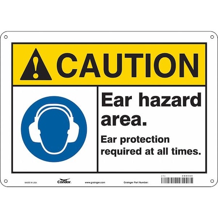 Condor Safety Sign, 10 in Height, 14 in Width, Polyethylene, Horizontal Rectangle, English, 466C60 466C60