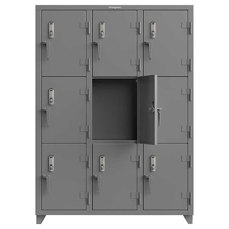 Strong Hold Locker, 54" W, 18" D, 75" H, Assembled 4.66-9D-18-3T-EK-L
